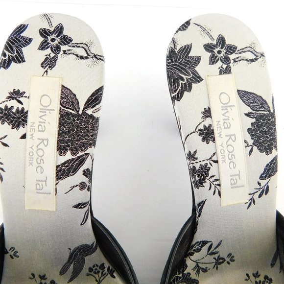 OLIVIA ROSE TAL Crystal Accent Black Suede Slide Mules 8 - Picture 8 of 8